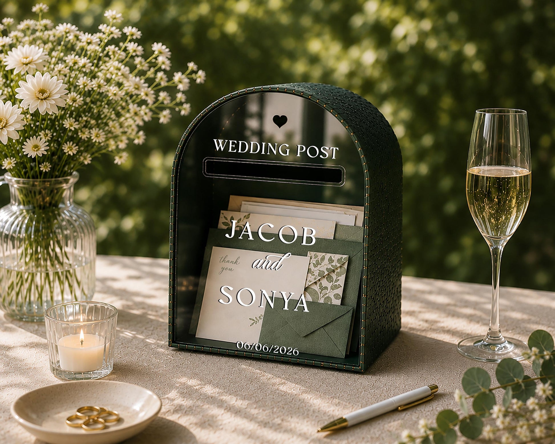 Elegant wedding card table mailbox keepsake