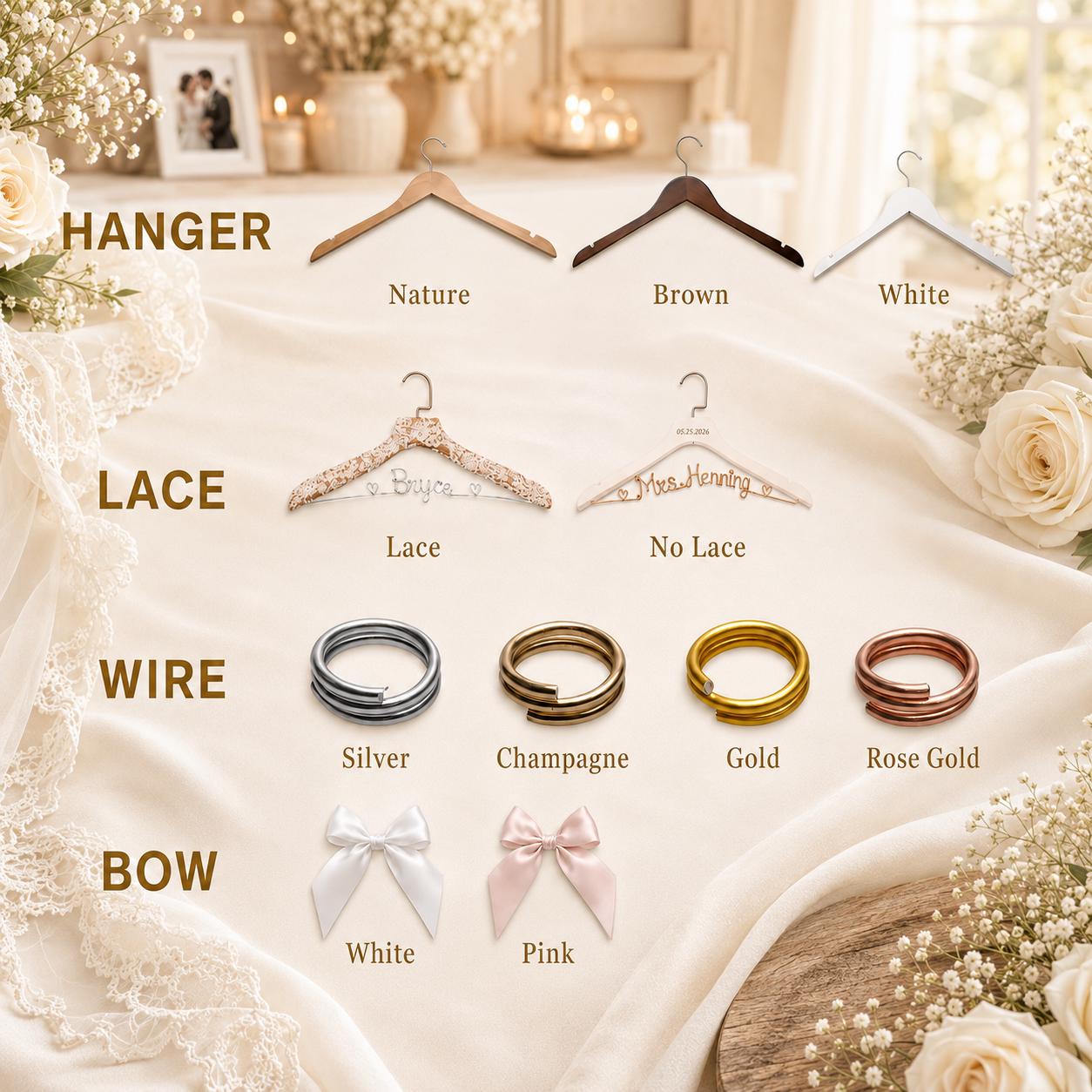 Personalized Bridal Hanger with Wire Name - BOYOGO custom hanger