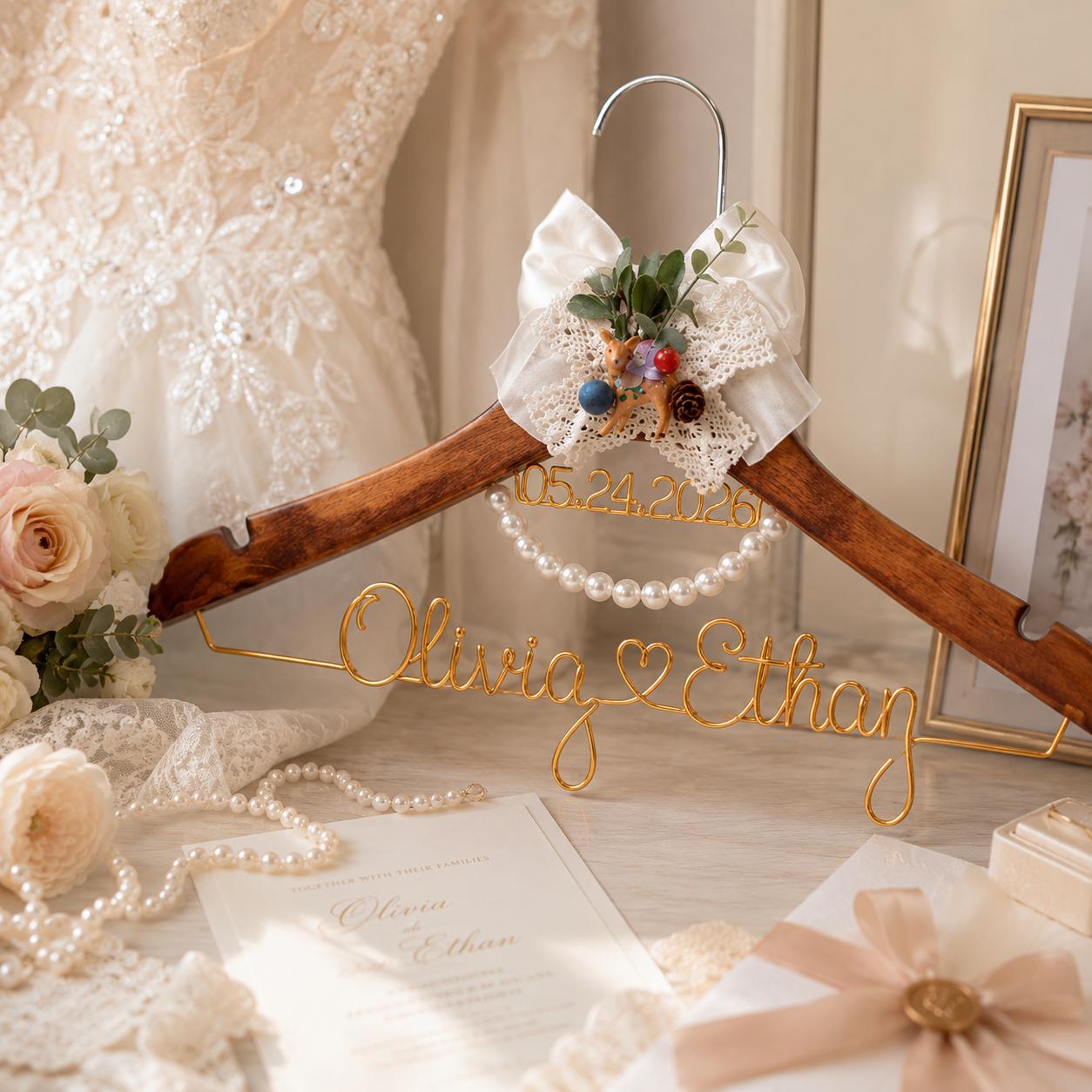Personalized Bridal Hanger with Wire Name - BOYOGO personalized gift main image