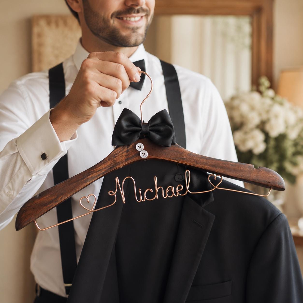 Personalized Bridal Hanger with Wire Name - BOYOGO personalized gift