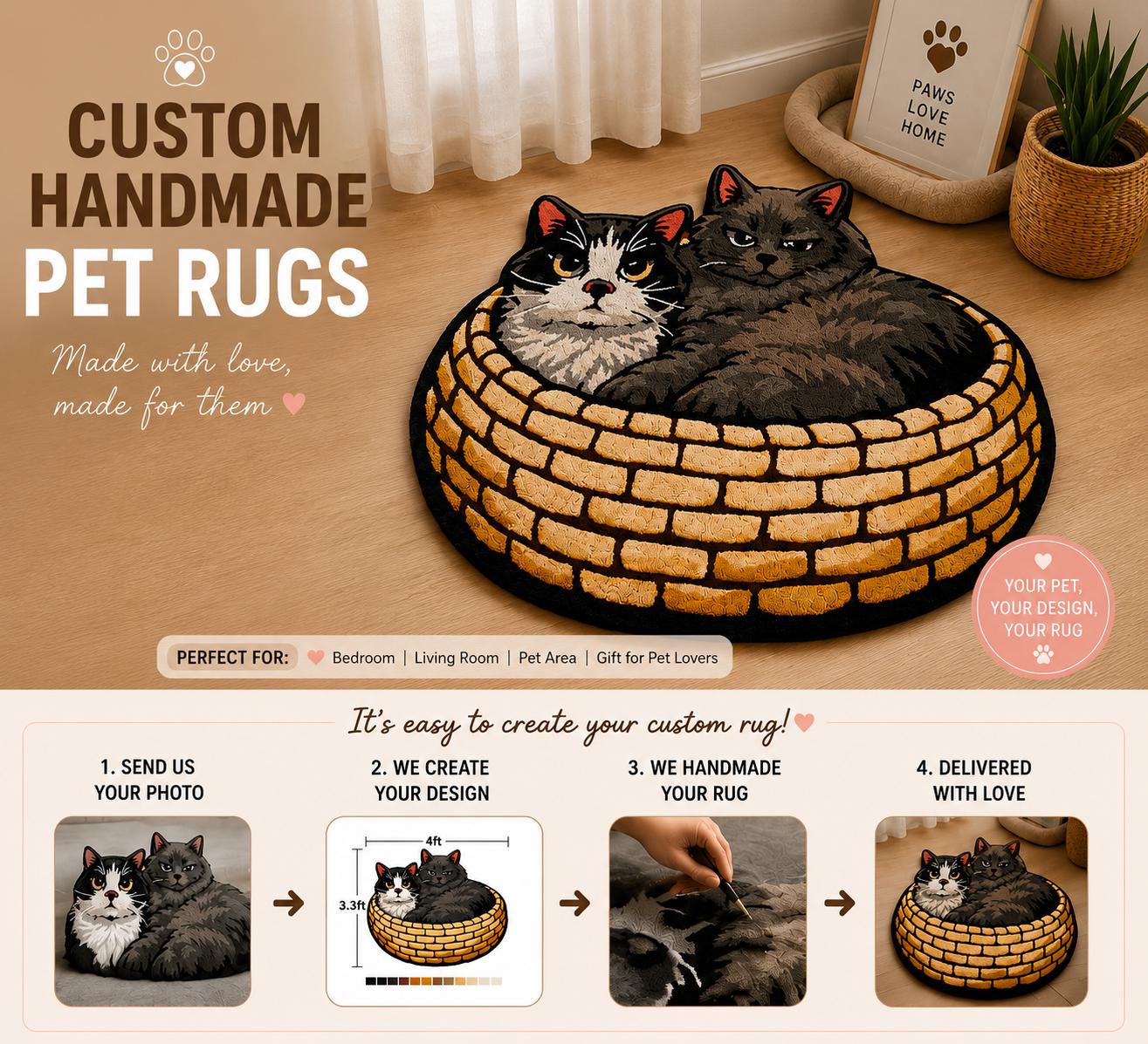 Custom Pet Portrait Tufted Rug - BOYOGO custom rug