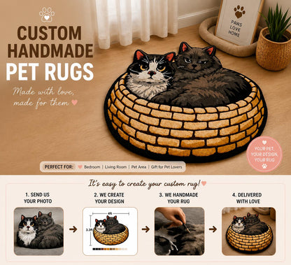 Custom Pet Portrait Tufted Rug - Personalized Rug – close-up product detail