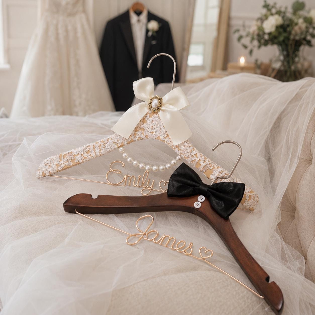 Personalized Bridal Hanger with Wire Name - BOYOGO personalized gift