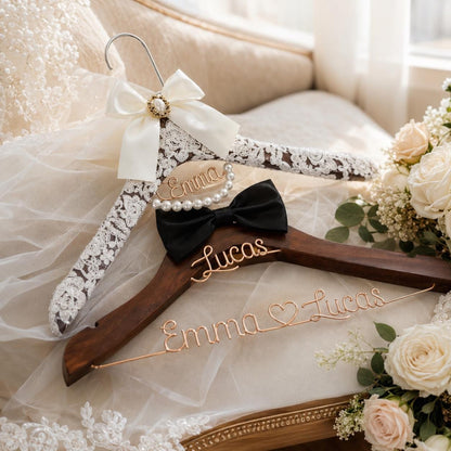 Personalized Bridal Hanger with Wire Name – alternate product view
