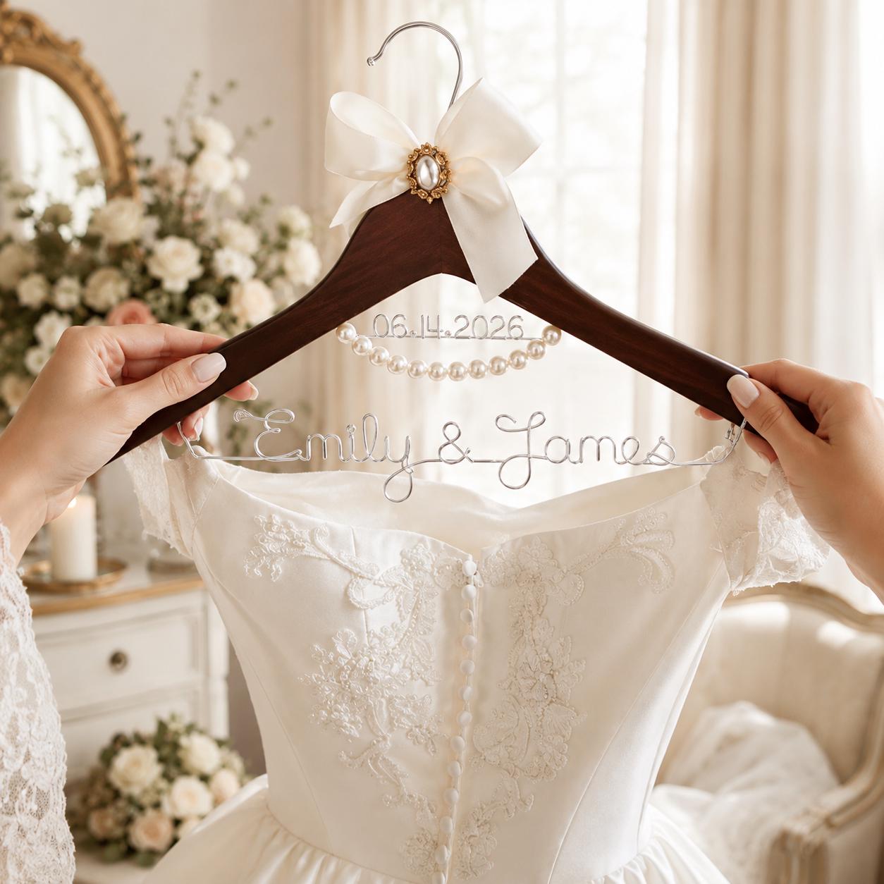 Personalized Bridal Hanger with Wire Name - BOYOGO personalized gift