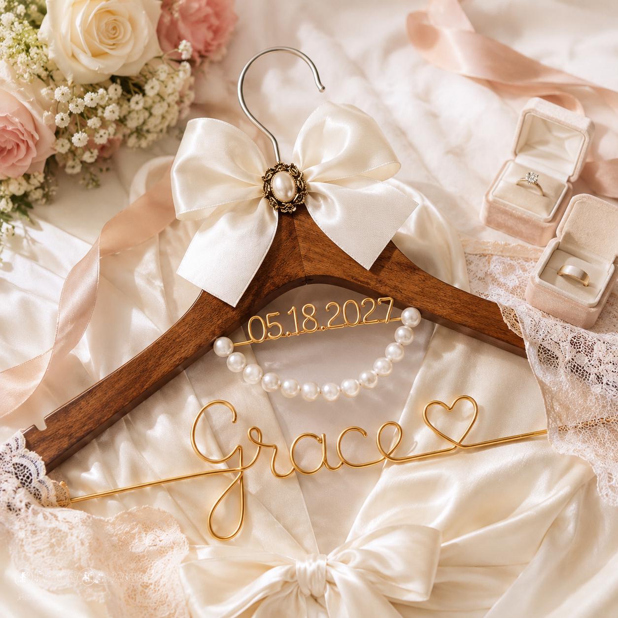 Personalized Bridal Hanger with Wire Name - BOYOGO personalized gift