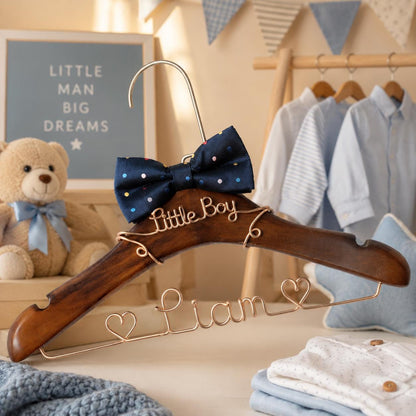 Personalized Bridal Hanger with Wire Name – close-up product detail