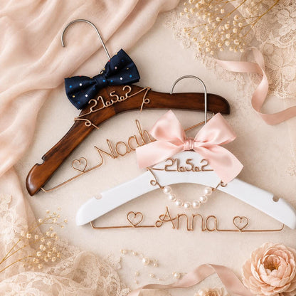 Personalized Bridal Hanger with Wire Name – material and finish detail
