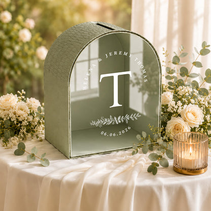 Burgundy wedding reception card holder