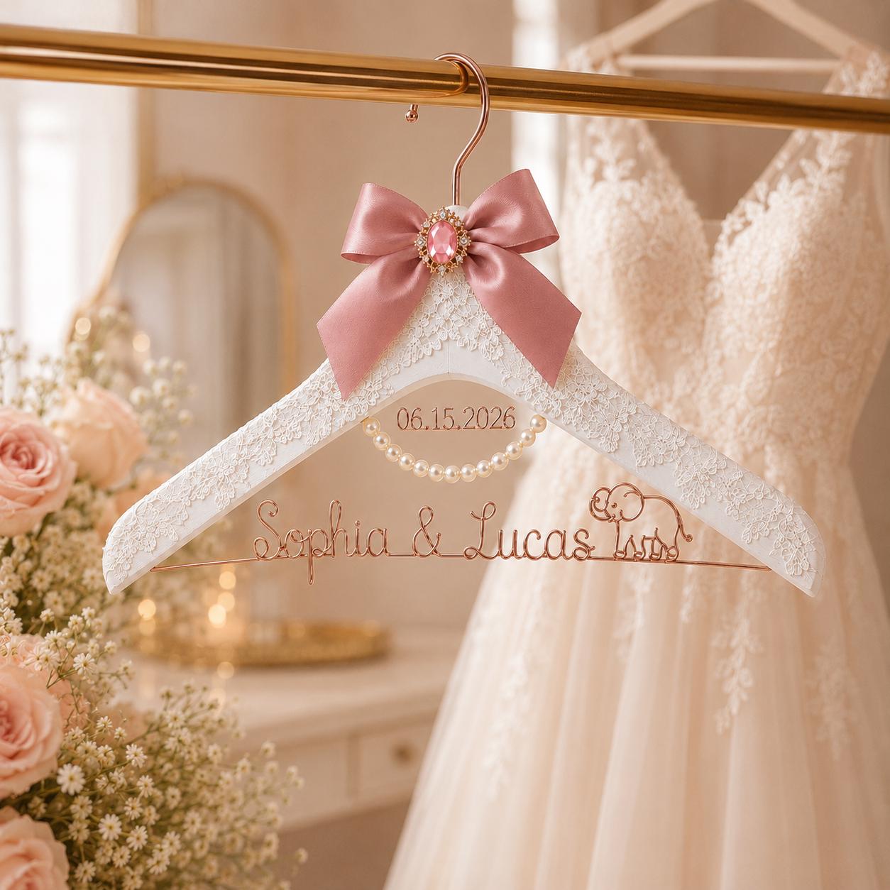 Personalized Bridal Hanger with Wire Name - BOYOGO personalized gift main image