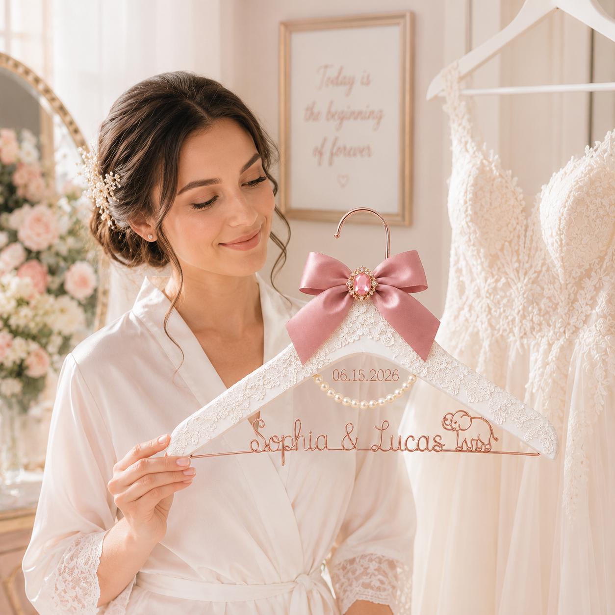 Personalized Bridal Hanger with Wire Name - BOYOGO personalized gift