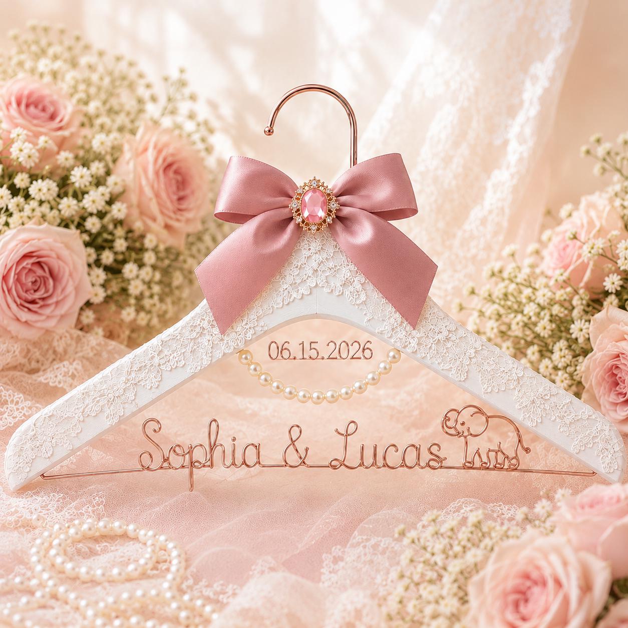 Personalized Bridal Hanger with Wire Name - BOYOGO personalized gift
