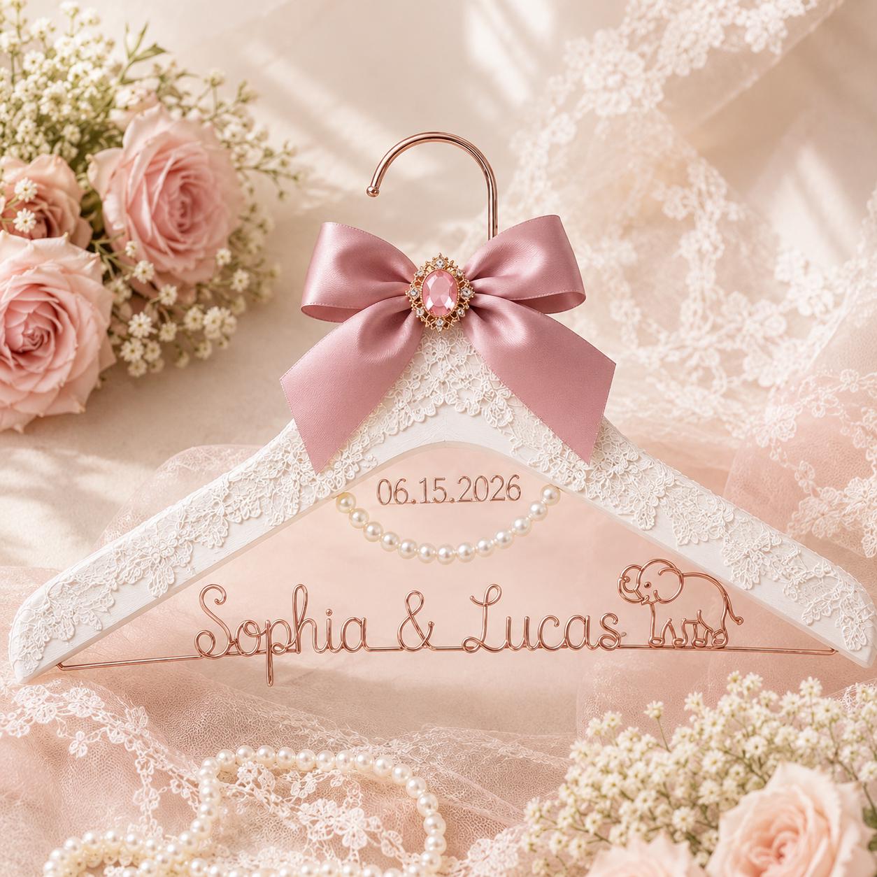 Personalized Bridal Hanger with Wire Name - BOYOGO personalized gift