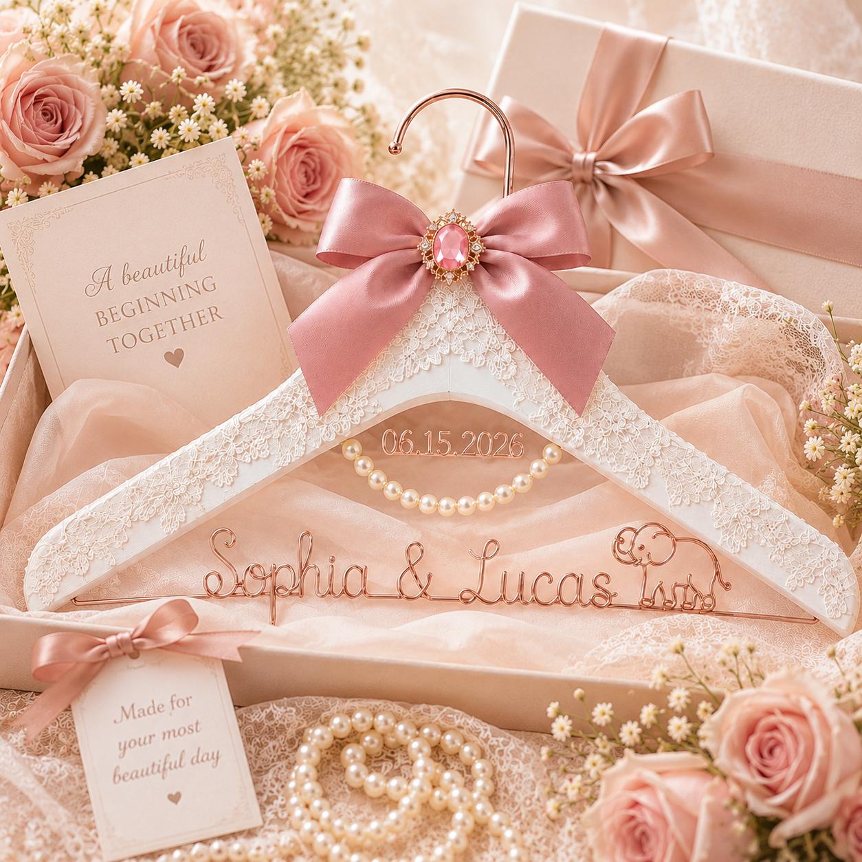 Personalized Bridal Hanger with Wire Name - BOYOGO personalized gift