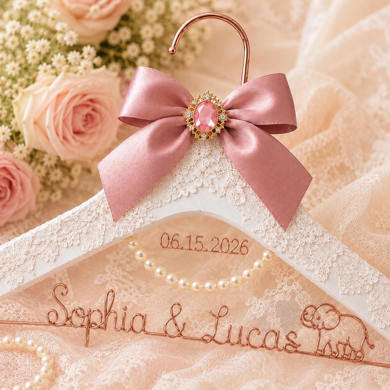 Personalized Bridal Hanger with Wire Name - BOYOGO personalized gift