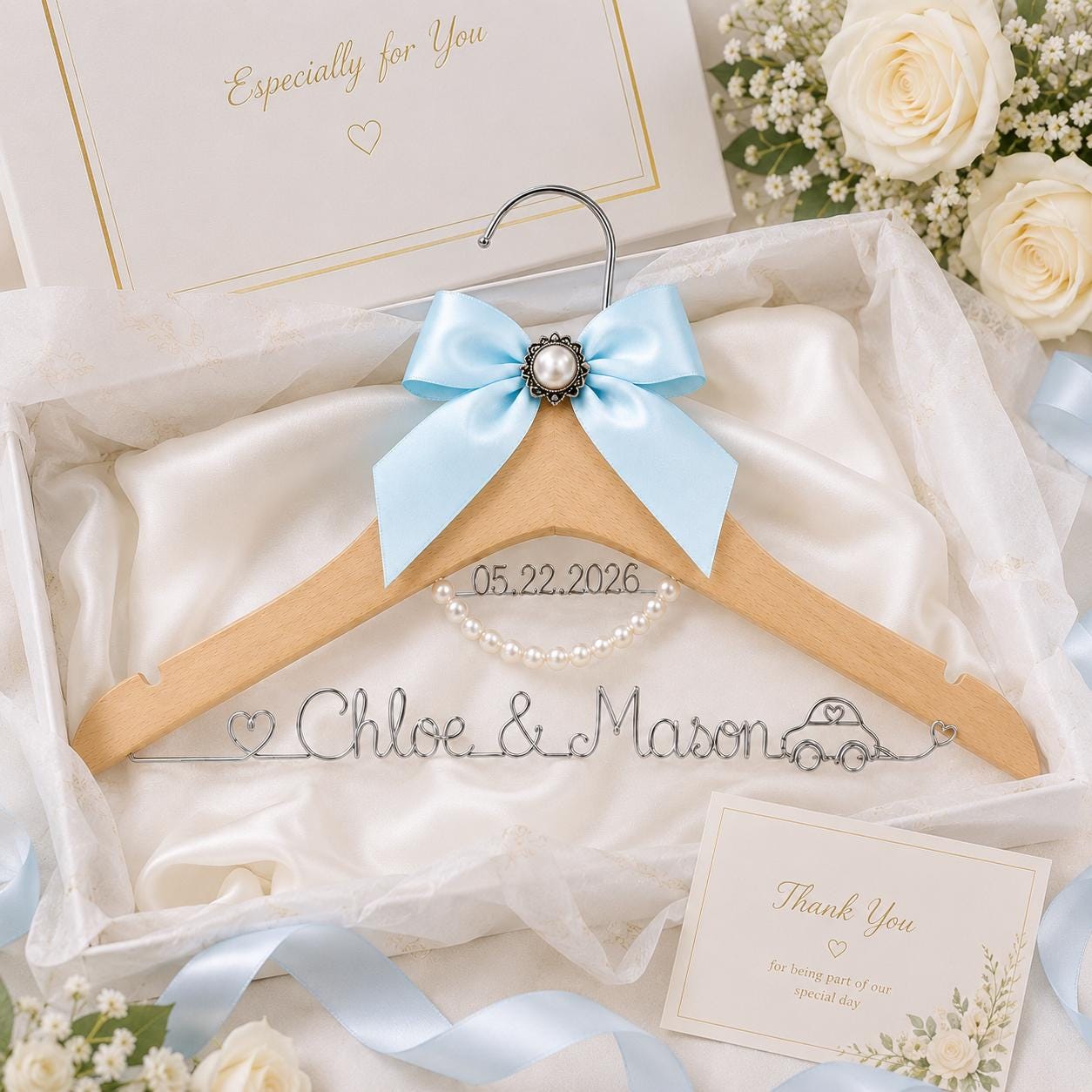 Personalized Bridal Hanger with Wire Name - BOYOGO personalized gift main image