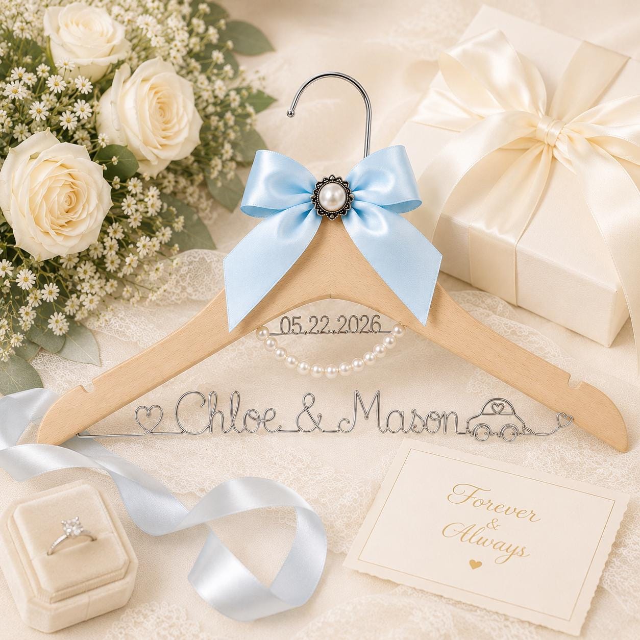 Personalized Bridal Hanger with Wire Name - BOYOGO personalized gift