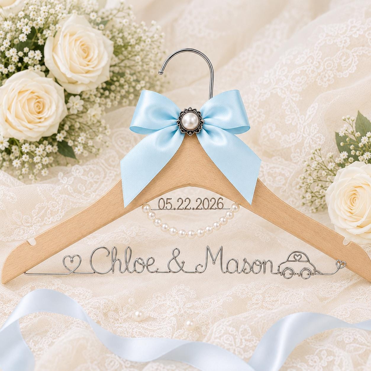 Personalized Bridal Hanger with Wire Name - BOYOGO personalized gift
