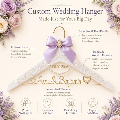 Personalized Bridal Hanger with Wire Name – additional product detail 9