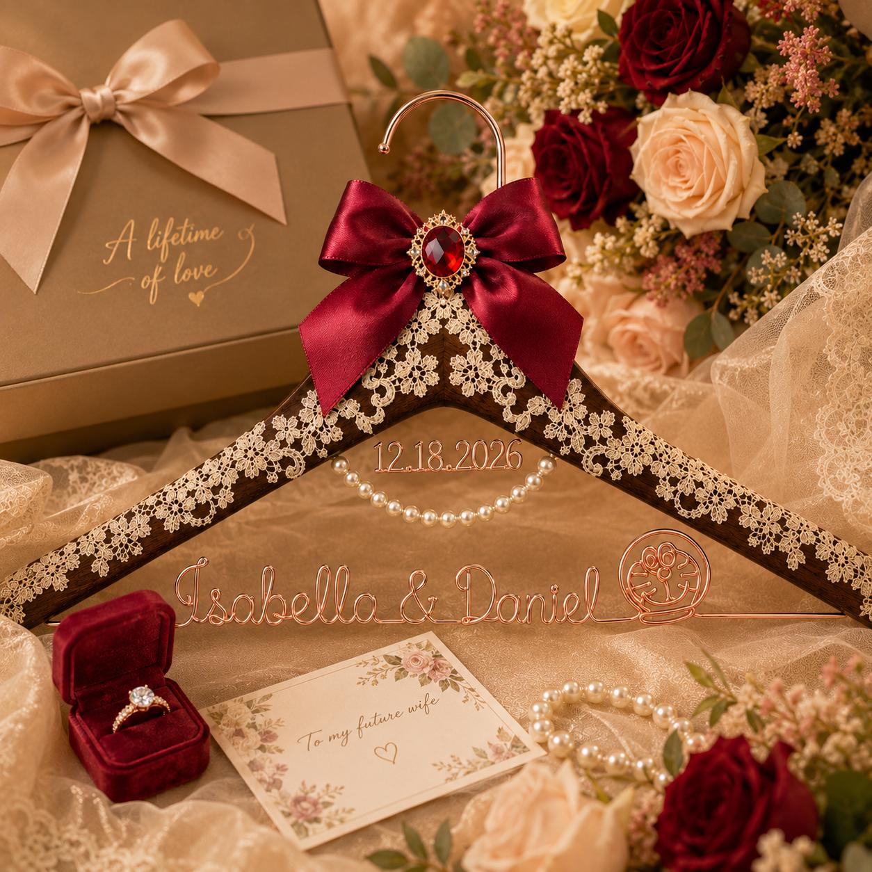 Personalized Bridal Hanger with Wire Name - BOYOGO personalized gift