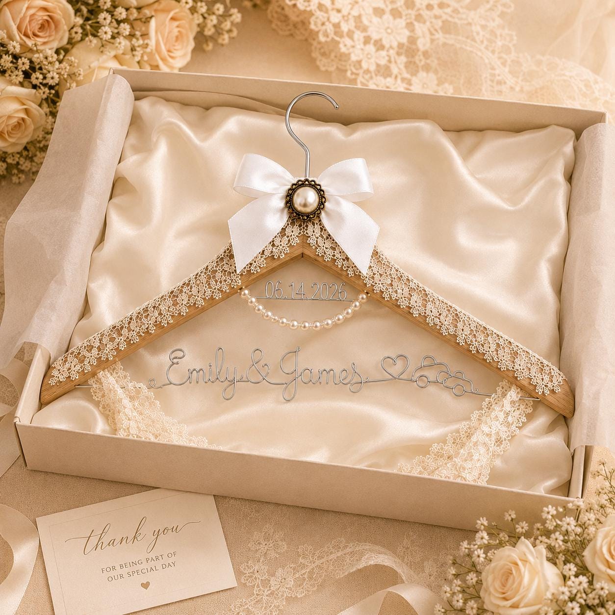 Personalized Bridal Hanger with Wire Name - BOYOGO personalized gift