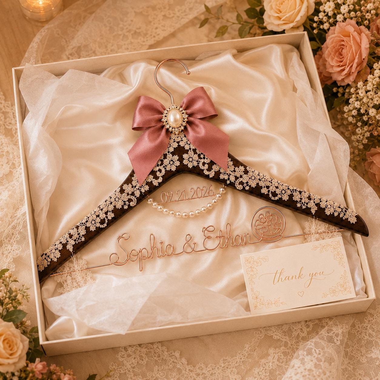 Personalized Bridal Hanger with Wire Name - BOYOGO personalized gift