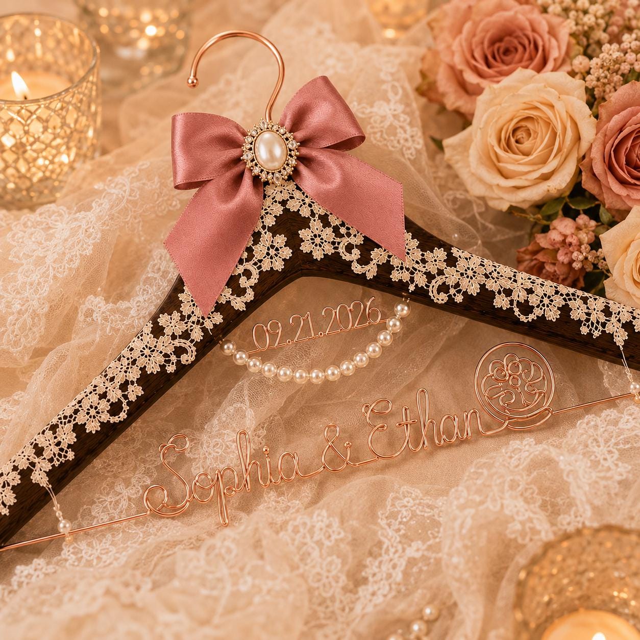 Personalized Bridal Hanger with Wire Name - BOYOGO personalized gift
