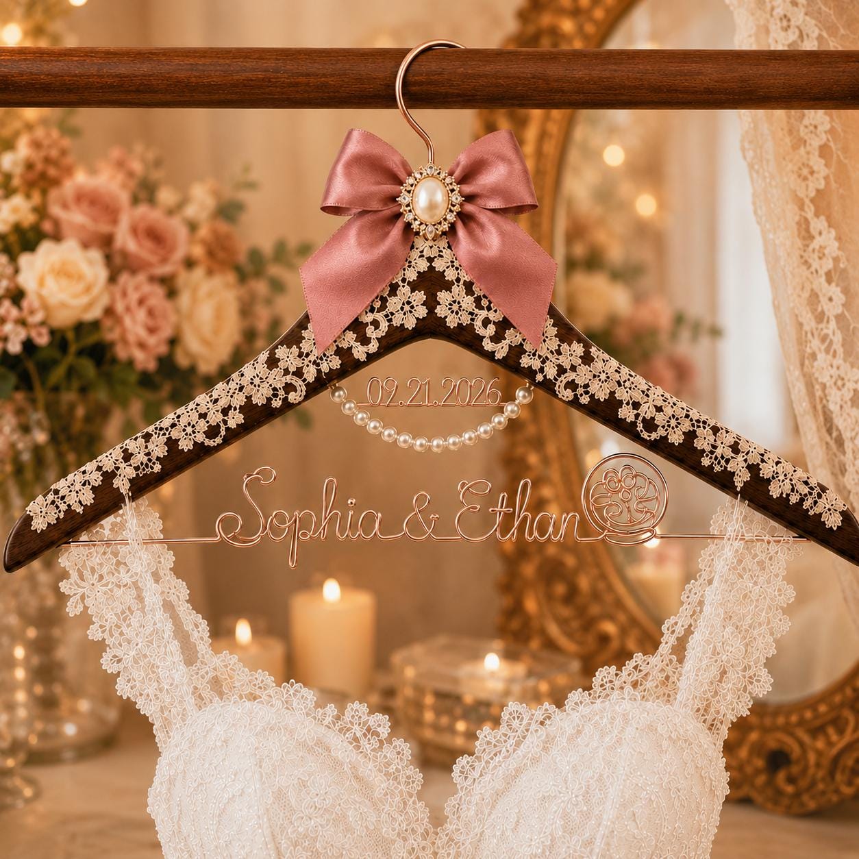 Personalized Bridal Hanger with Wire Name - BOYOGO personalized gift