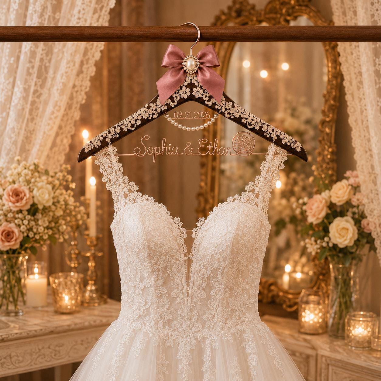Personalized Bridal Hanger with Wire Name - BOYOGO personalized gift