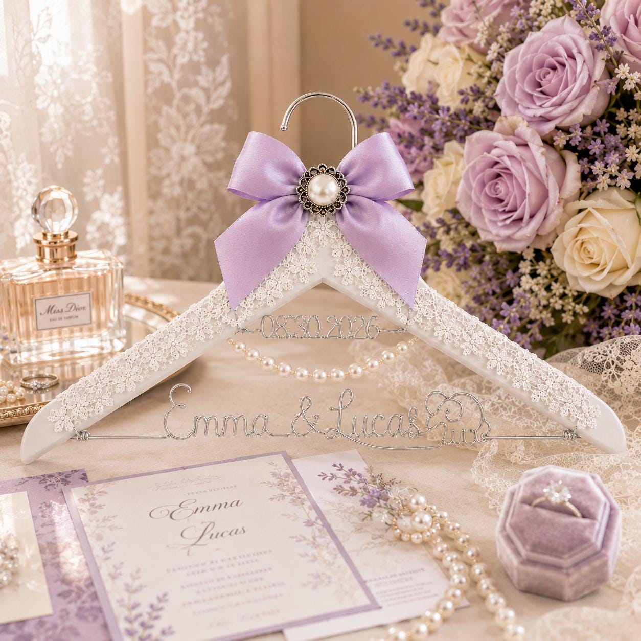 Personalized Bridal Hanger with Wire Name - BOYOGO personalized gift