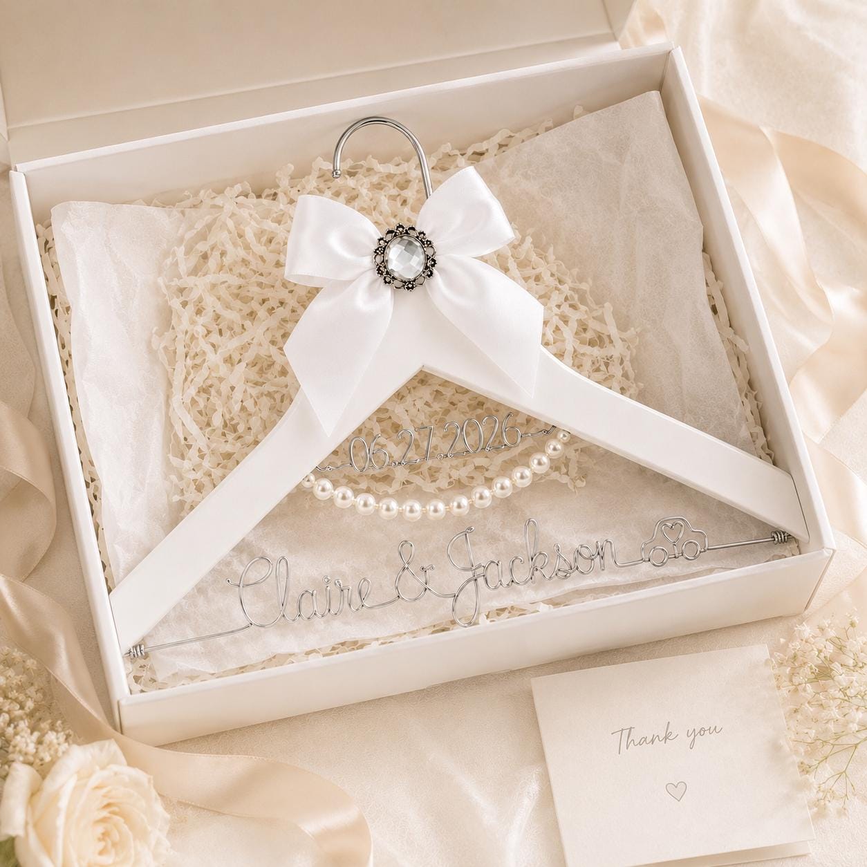 Personalized Bridal Hanger with Wire Name - BOYOGO personalized gift