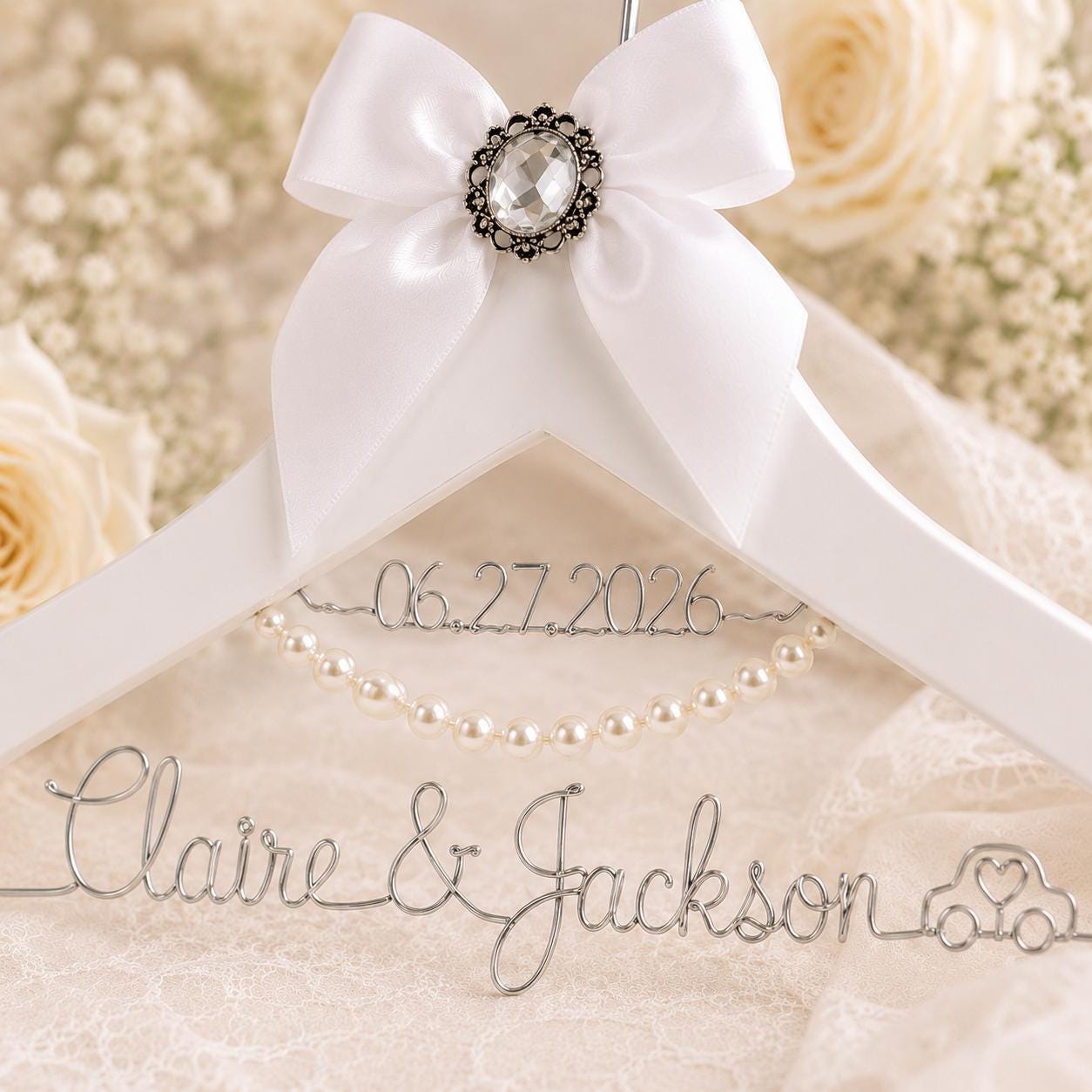 Personalized Bridal Hanger with Wire Name - BOYOGO personalized gift