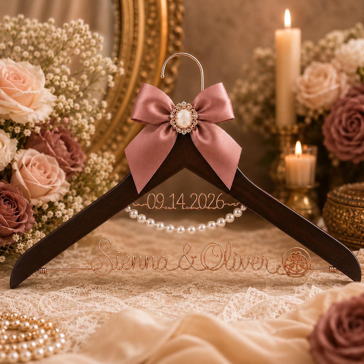 Personalized Bridal Hanger with Wire Name - BOYOGO personalized gift main image