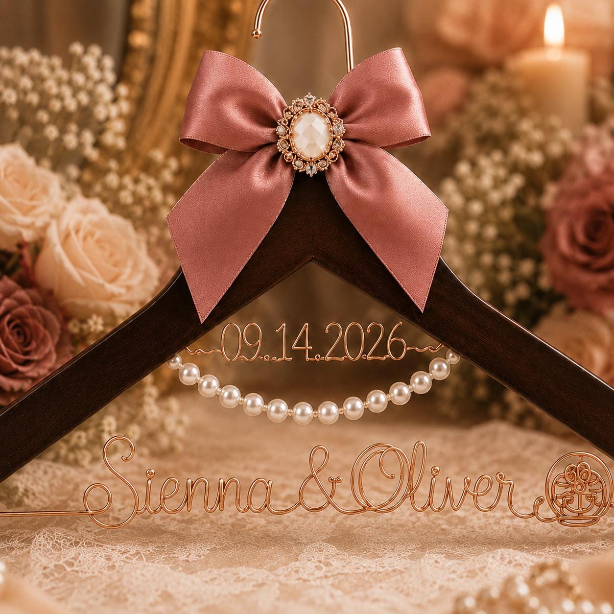 Personalized Bridal Hanger with Wire Name - BOYOGO personalized gift