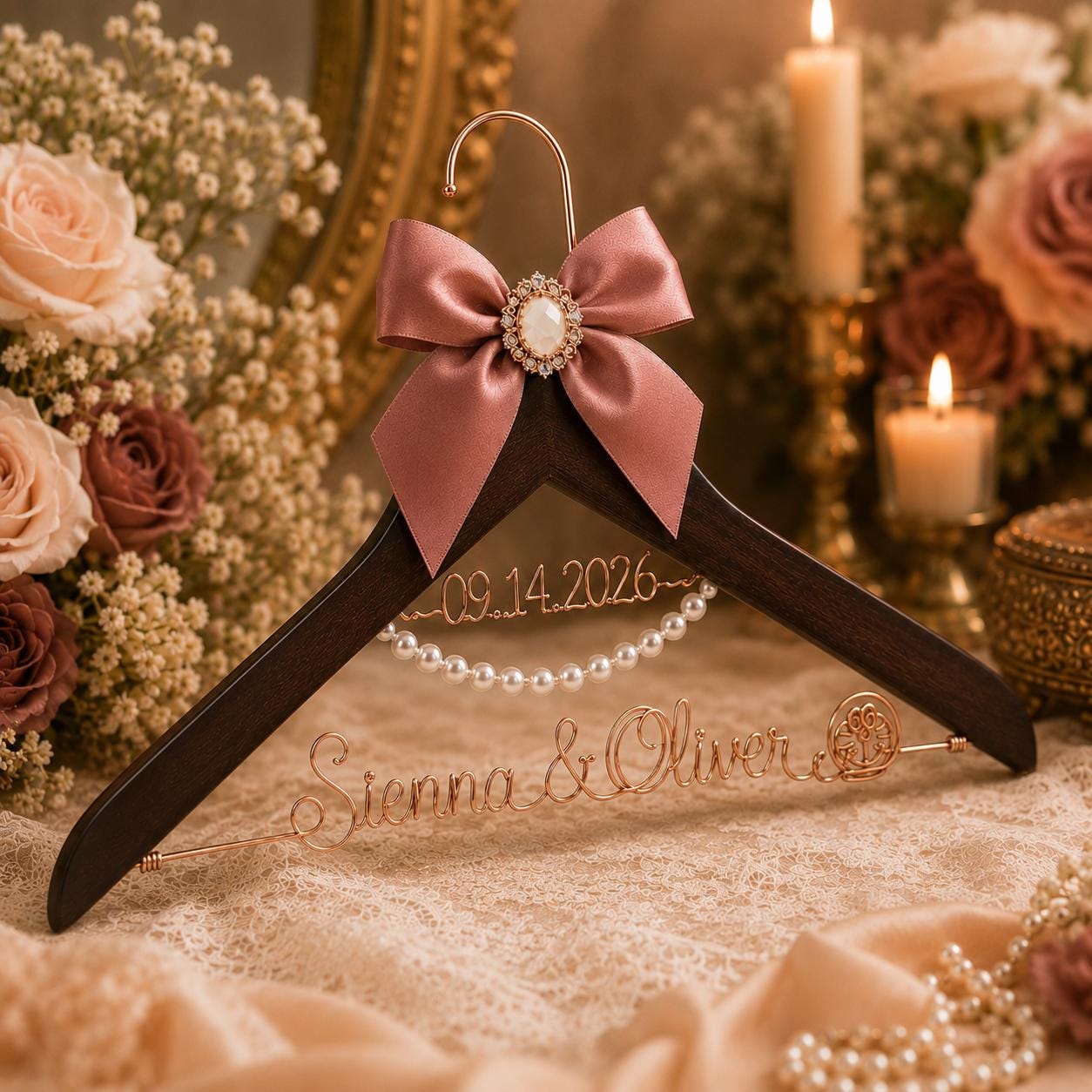 Personalized Bridal Hanger with Wire Name - BOYOGO personalized gift