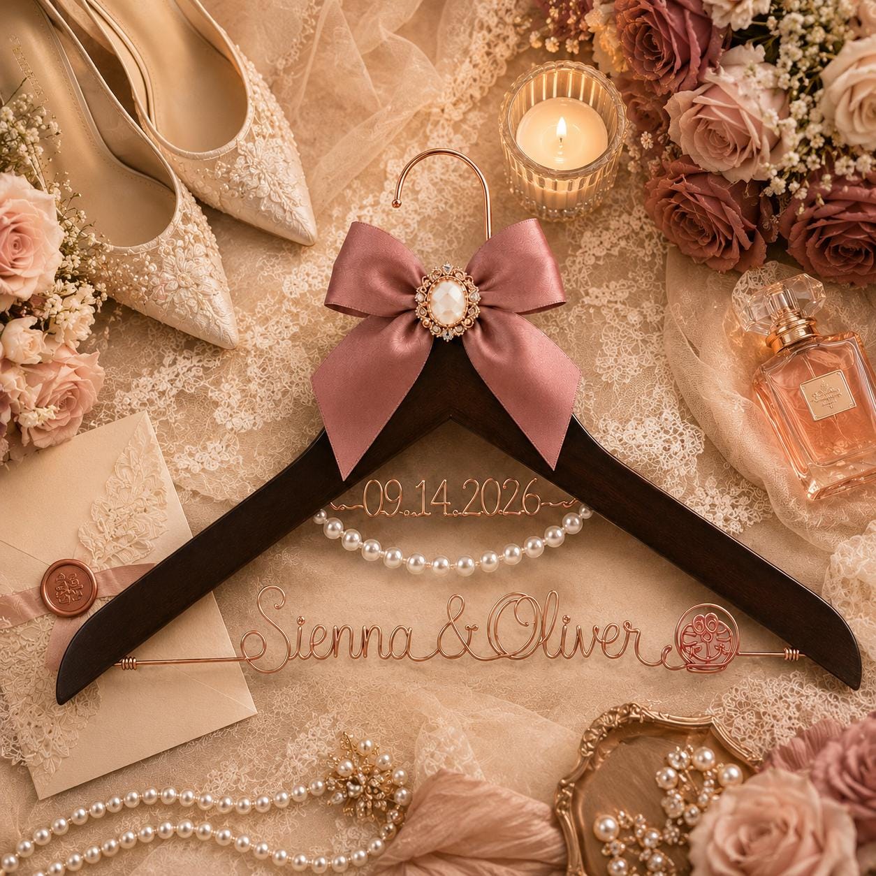 Personalized Bridal Hanger with Wire Name - BOYOGO custom hanger