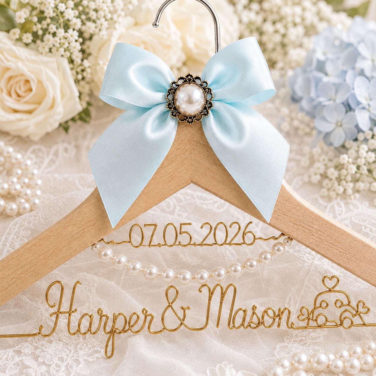 Personalized Bridal Hanger with Wire Name - BOYOGO personalized gift