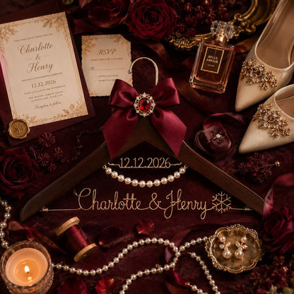 Personalized Bridal Hanger with Wire Name – material and finish detail
