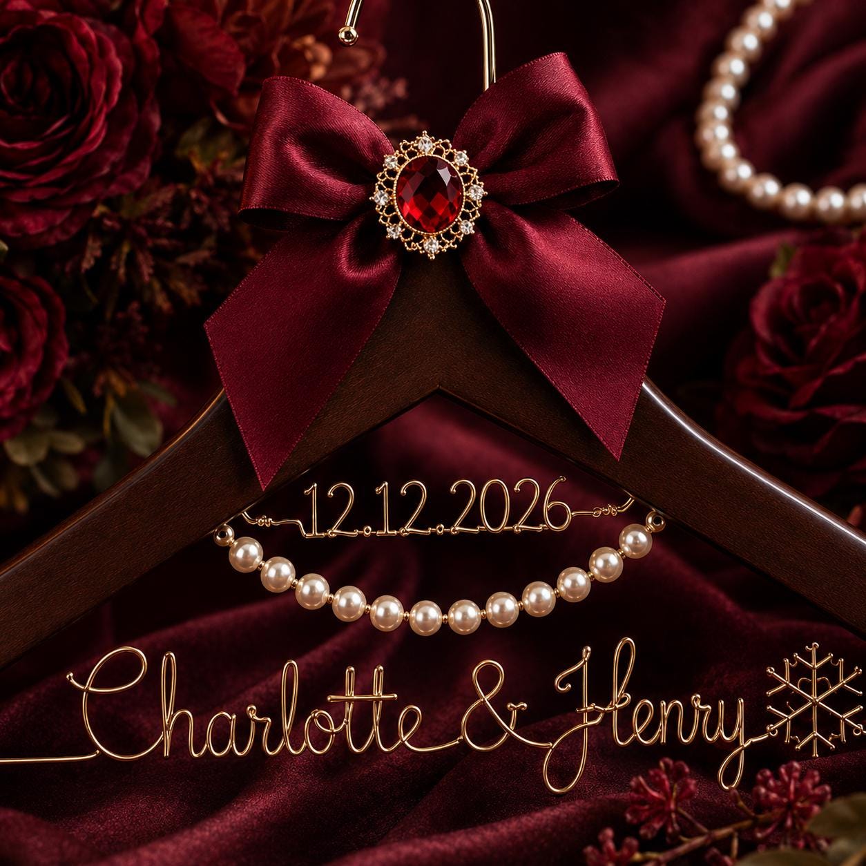 Personalized Bridal Hanger with Wire Name - BOYOGO personalized gift