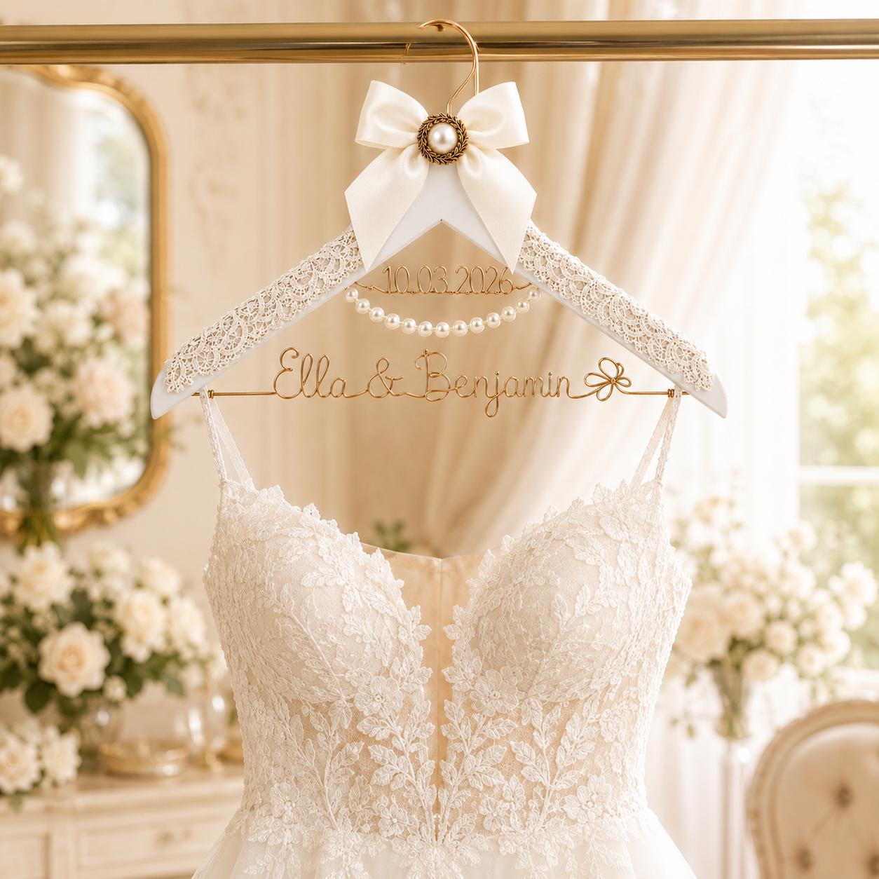 Personalized Bridal Hanger with Wire Name - BOYOGO personalized gift main image