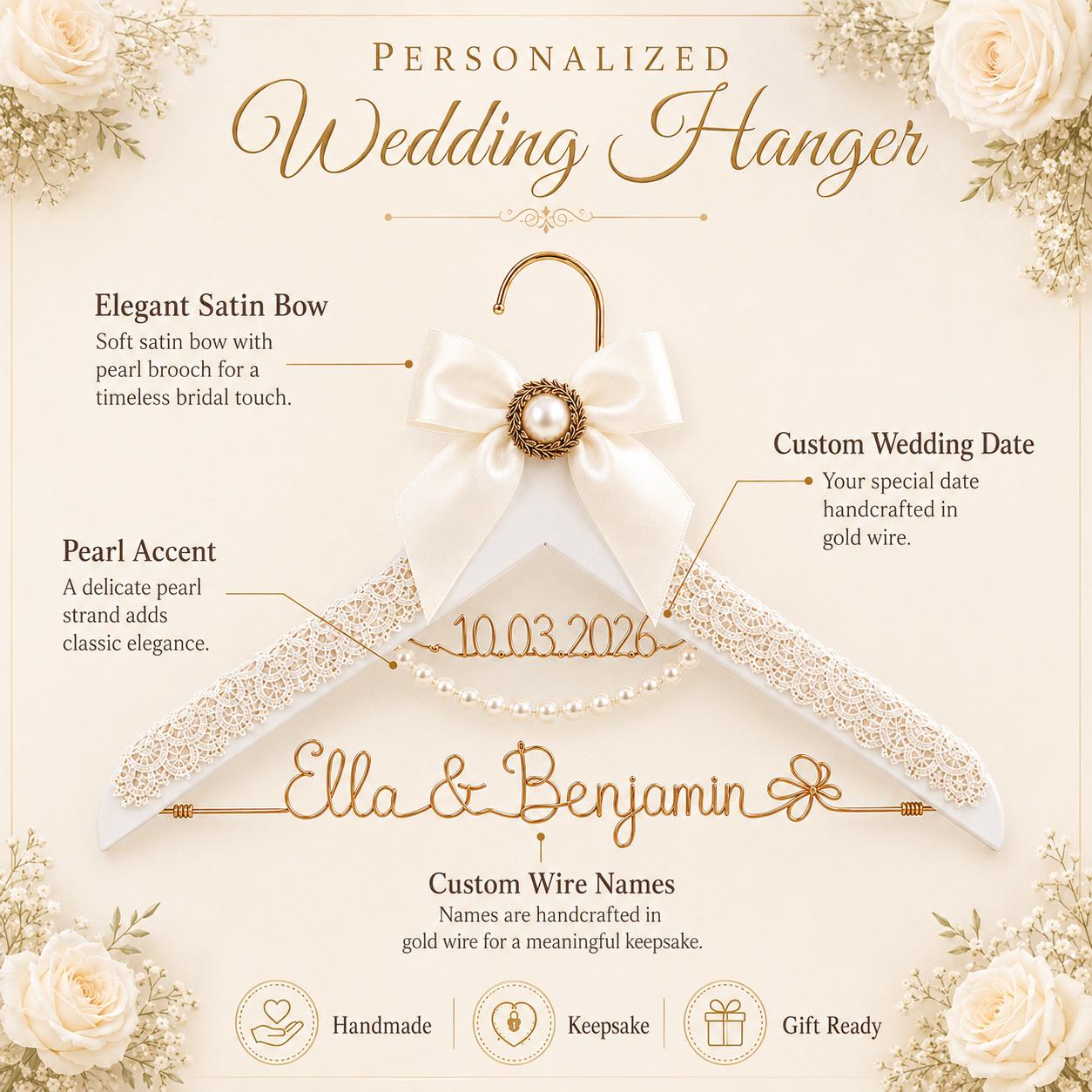 Personalized Bridal Hanger with Wire Name - BOYOGO personalized gift