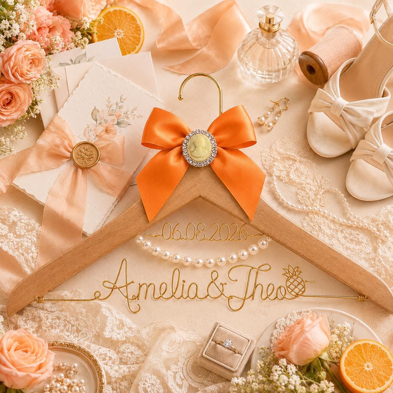 Personalized Bridal Hanger with Wire Name - BOYOGO personalized gift