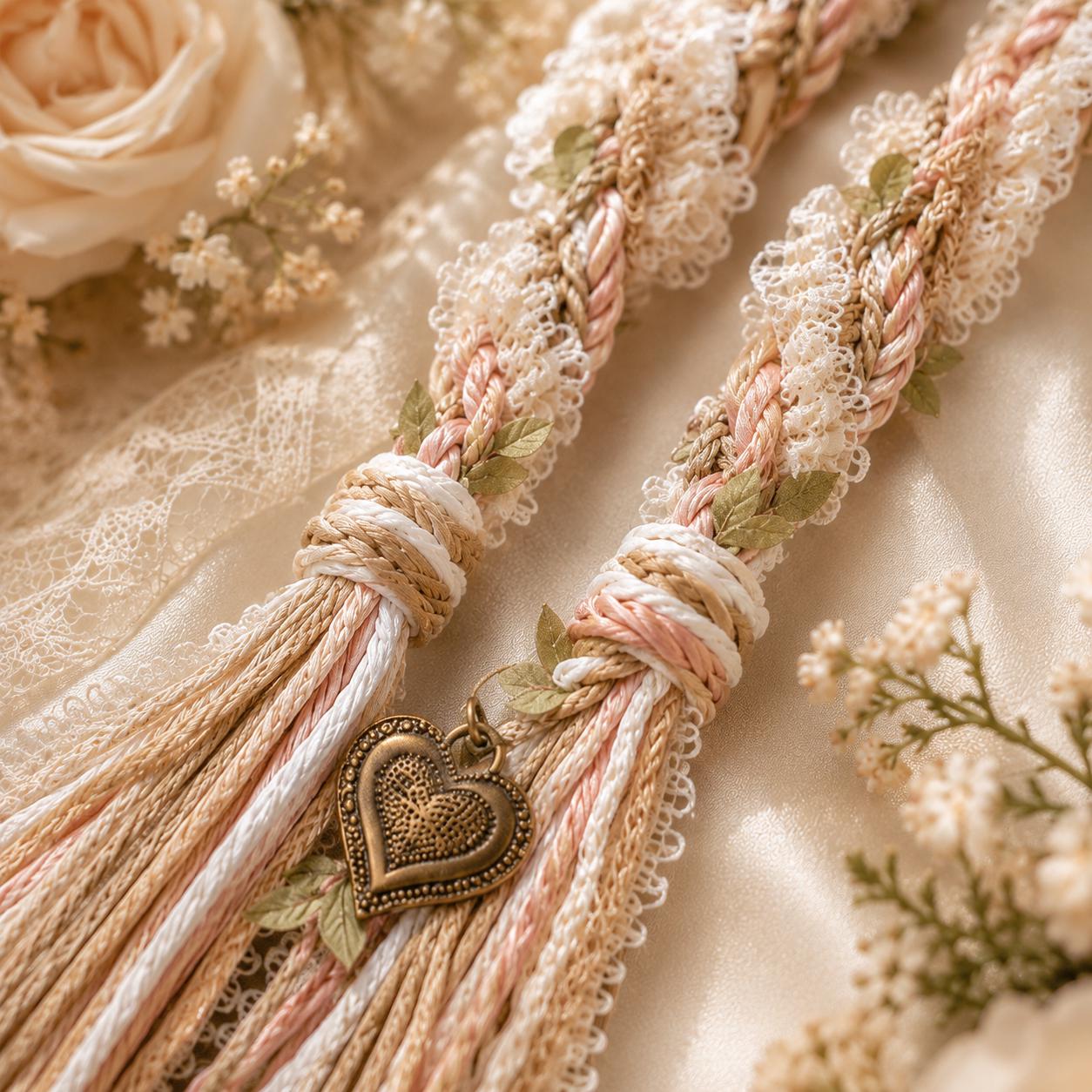 Personalized Woven Handfasting Cord, Celtic Wedding Unity Rope, Tie The Knot Ceremony Keepsake