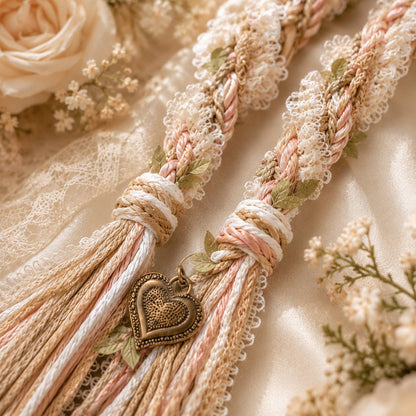 Personalized Woven Handfasting Cord, Celtic Wedding Unity Rope, Tie The Knot Ceremony Keepsake – personalization and design detail
