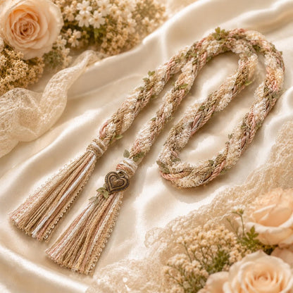 Personalized Woven Handfasting Cord, Celtic Wedding Unity Rope, Tie The Knot Ceremony Keepsake – material and finish detail