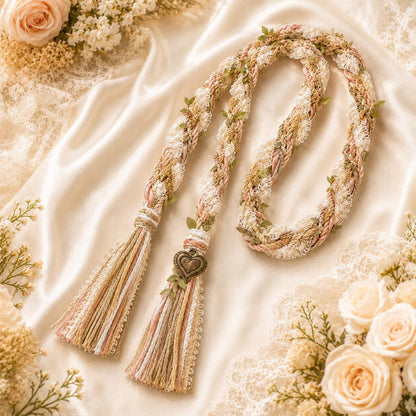 Personalized Woven Handfasting Cord, Celtic Wedding Unity Rope, Tie The Knot Ceremony Keepsake – close-up product detail