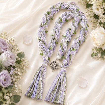 Personalized Woven Handfasting Cord, Celtic Wedding Unity Rope, Tie The Knot Ceremony Keepsake – close-up product detail