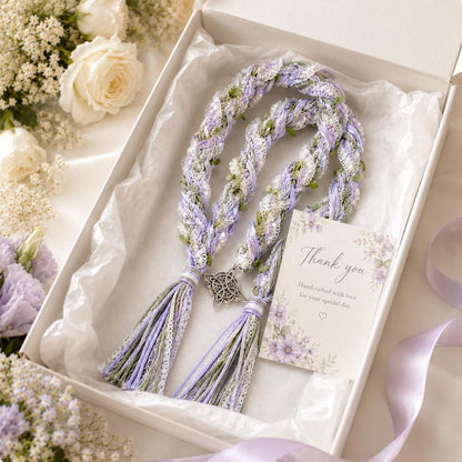 Personalized Woven Handfasting Cord, Celtic Wedding Unity Rope, Tie The Knot Ceremony Keepsake – additional product view