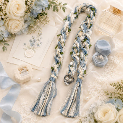 Personalized Woven Handfasting Cord, Celtic Wedding Unity Rope, Tie The Knot Ceremony Keepsake – material and finish detail