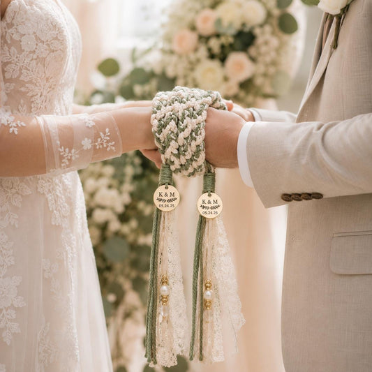 Personalized Woven Handfasting Cord, Celtic Wedding Unity Rope, Tie The Knot Ceremony Keepsake